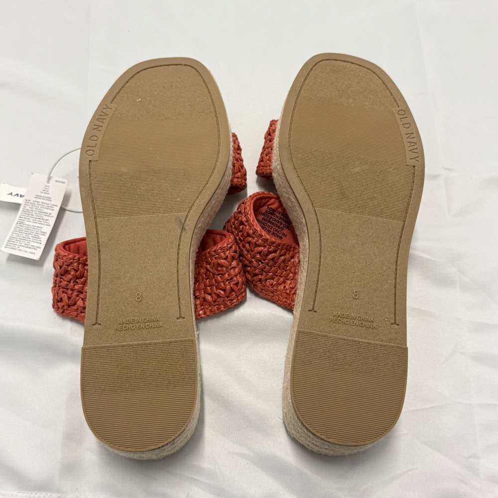 Old Navy Womens Gingerspice Two Band Espadrille Platform Slide Sandals Size 8 - Picture 6 of 8